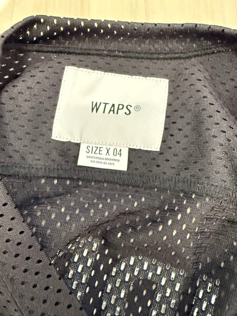 【ダブルタップス】メッシュ ゲームシャツ 半袖Tシャツ フットボール 黒×白