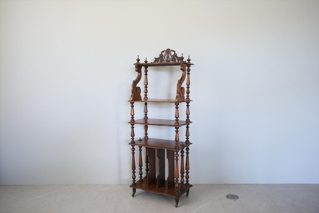 フランスアンティークナポレオン3世様式シェルフ/キャビネット飾り棚(90-137