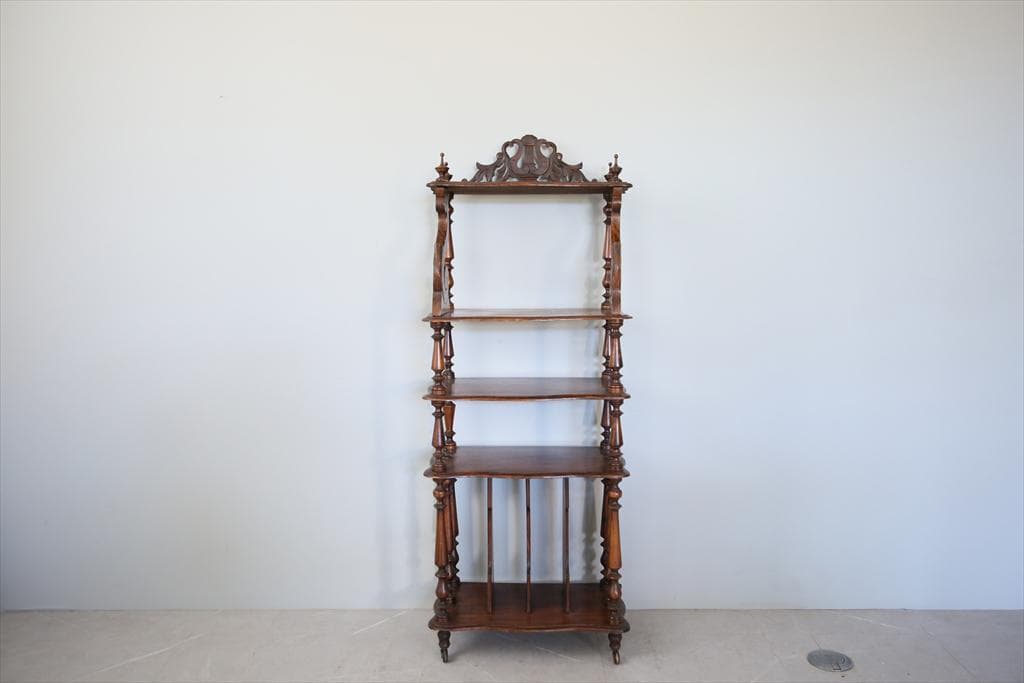 フランスアンティークナポレオン3世様式シェルフ/キャビネット飾り棚(90-137