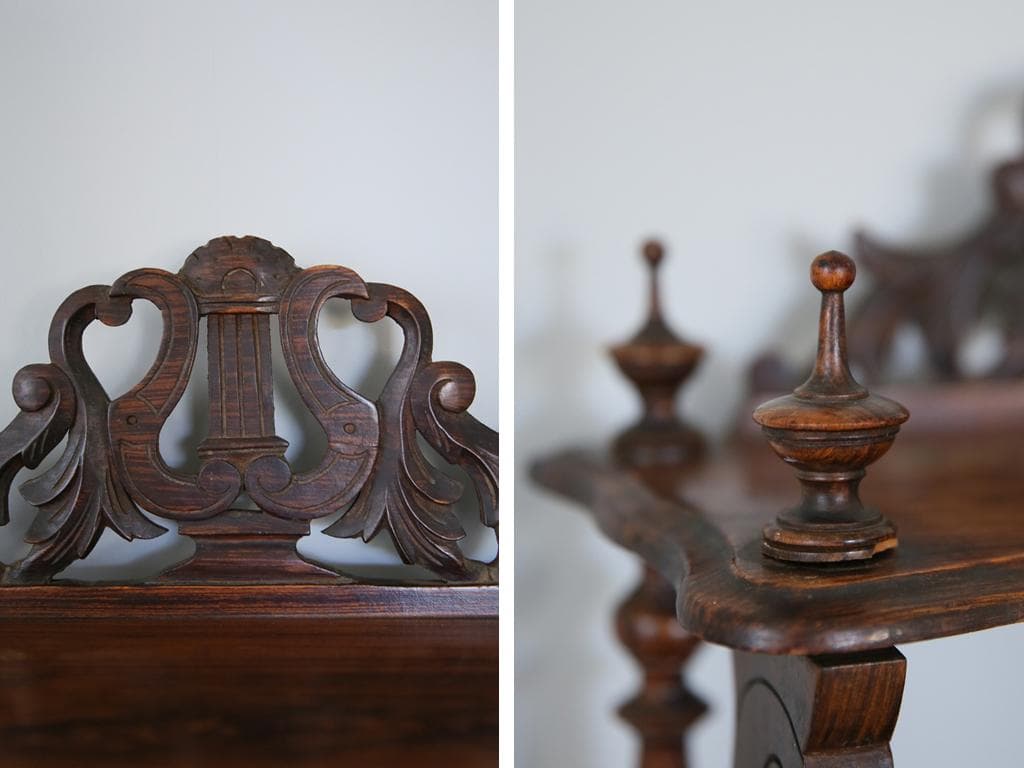 フランスアンティークナポレオン3世様式シェルフ/キャビネット飾り棚(90-137