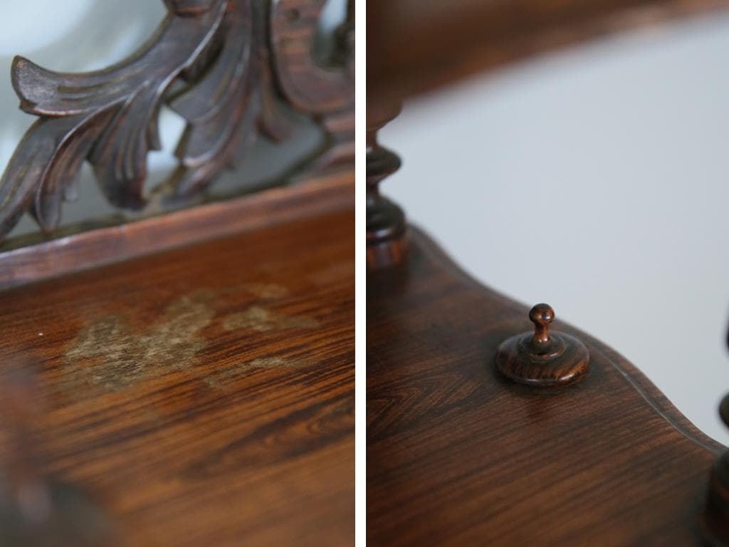 フランスアンティークナポレオン3世様式シェルフ/キャビネット飾り棚(90-137