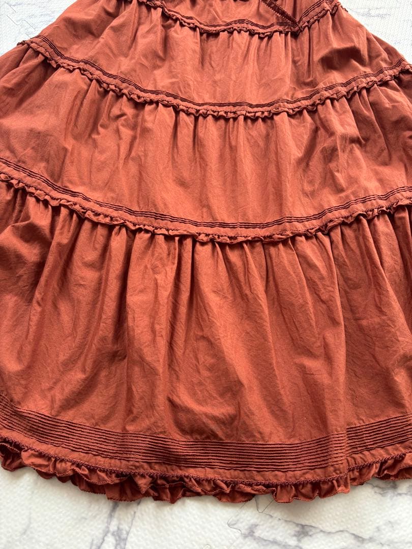 ⭐︎未使用ワンダフルワールドブラウン ティアードスカート