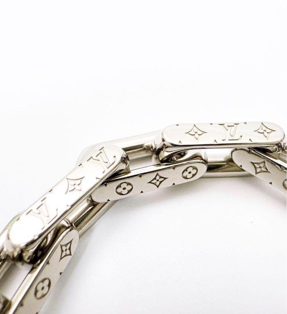 a*可様 ルイ・ヴィトン チェーンリンクスブレスレット シルバー モノグラム M