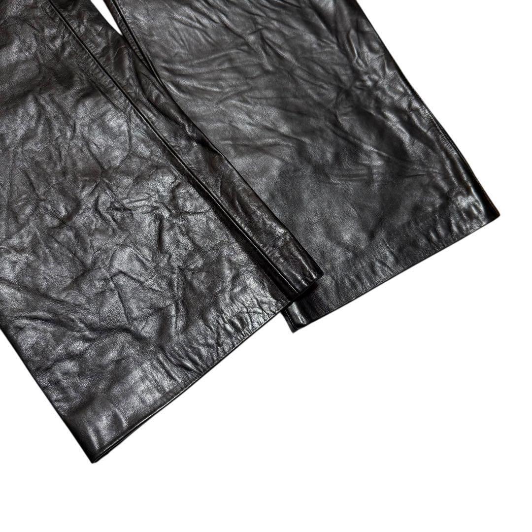 希少 W32 90's OLD GAP boot cut レザーパンツ ブラック