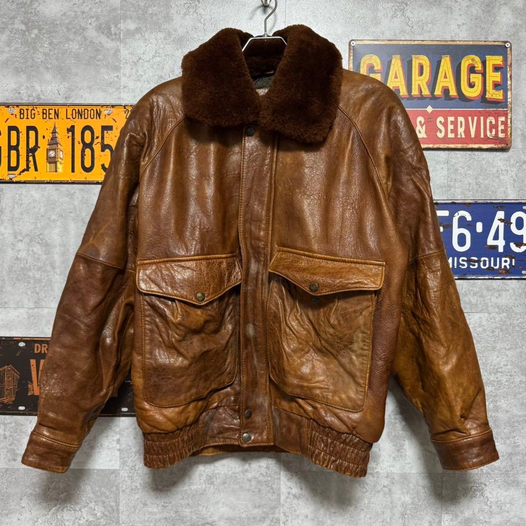 ゆ*と様 Golden Fleece G-1タイプ レザーフライトジャケット 本