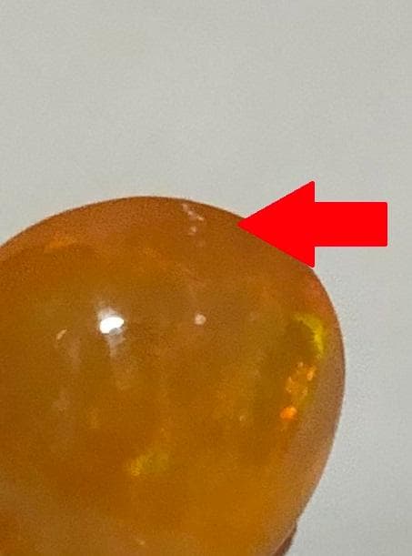 天然ファイアオパール 遊色効果有 6.602ct ソーティング付 ルース