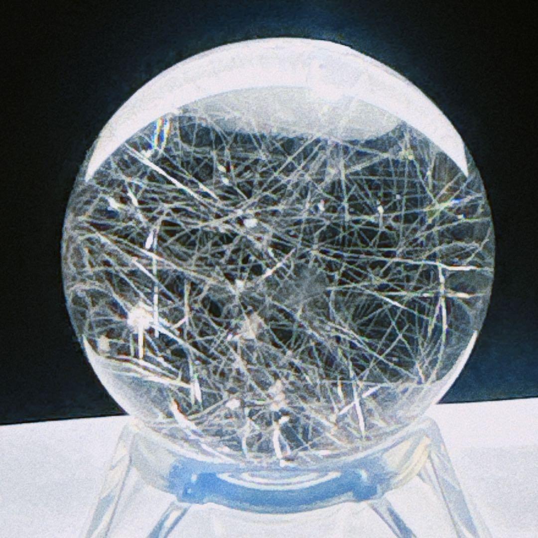 天然ルチル水晶丸玉　NO251090