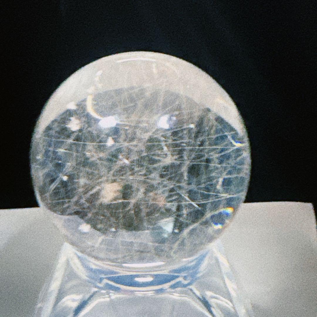 天然ルチル水晶丸玉　NO251090