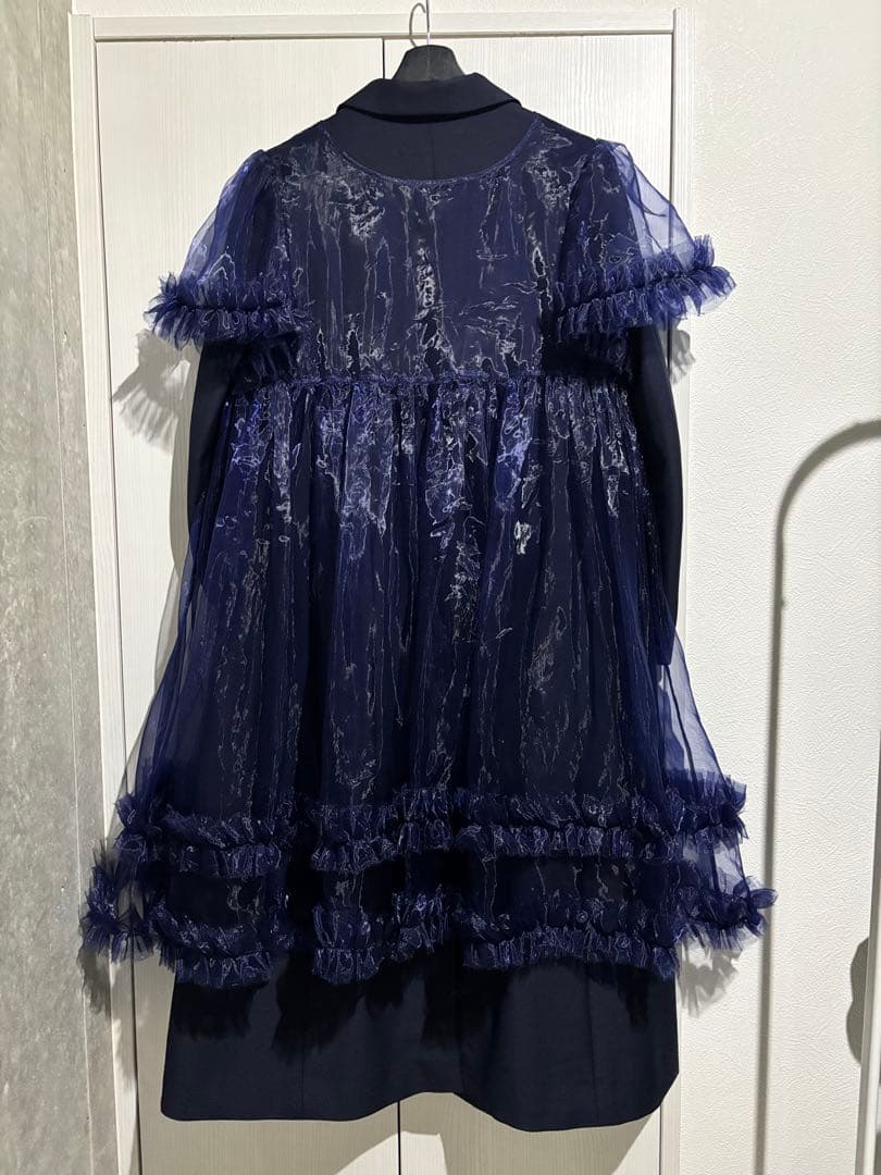 オーガンジードッキングウールコート