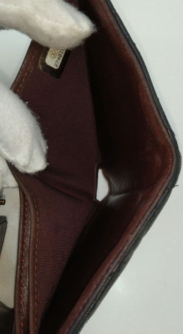 AQJ08 シャネル マトラッセ コンパクトウォレット 3つ折り財布