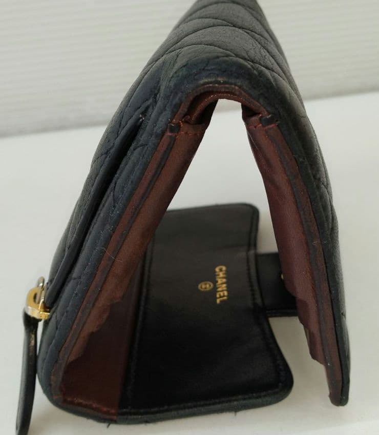 AQJ08 シャネル マトラッセ コンパクトウォレット 3つ折り財布