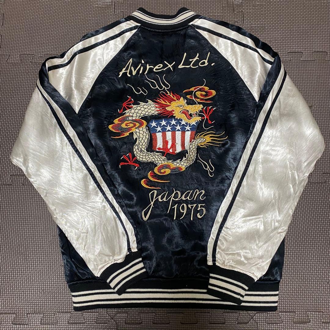 avirex スカジャン虎x龍　リバーシブル　タイガーxドラゴン 黒AVIREX