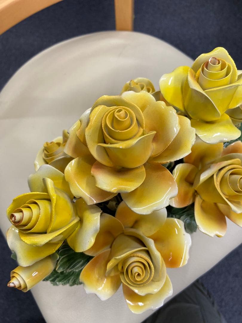 陶花　お花　置物　陶器　バラ　アンティーク