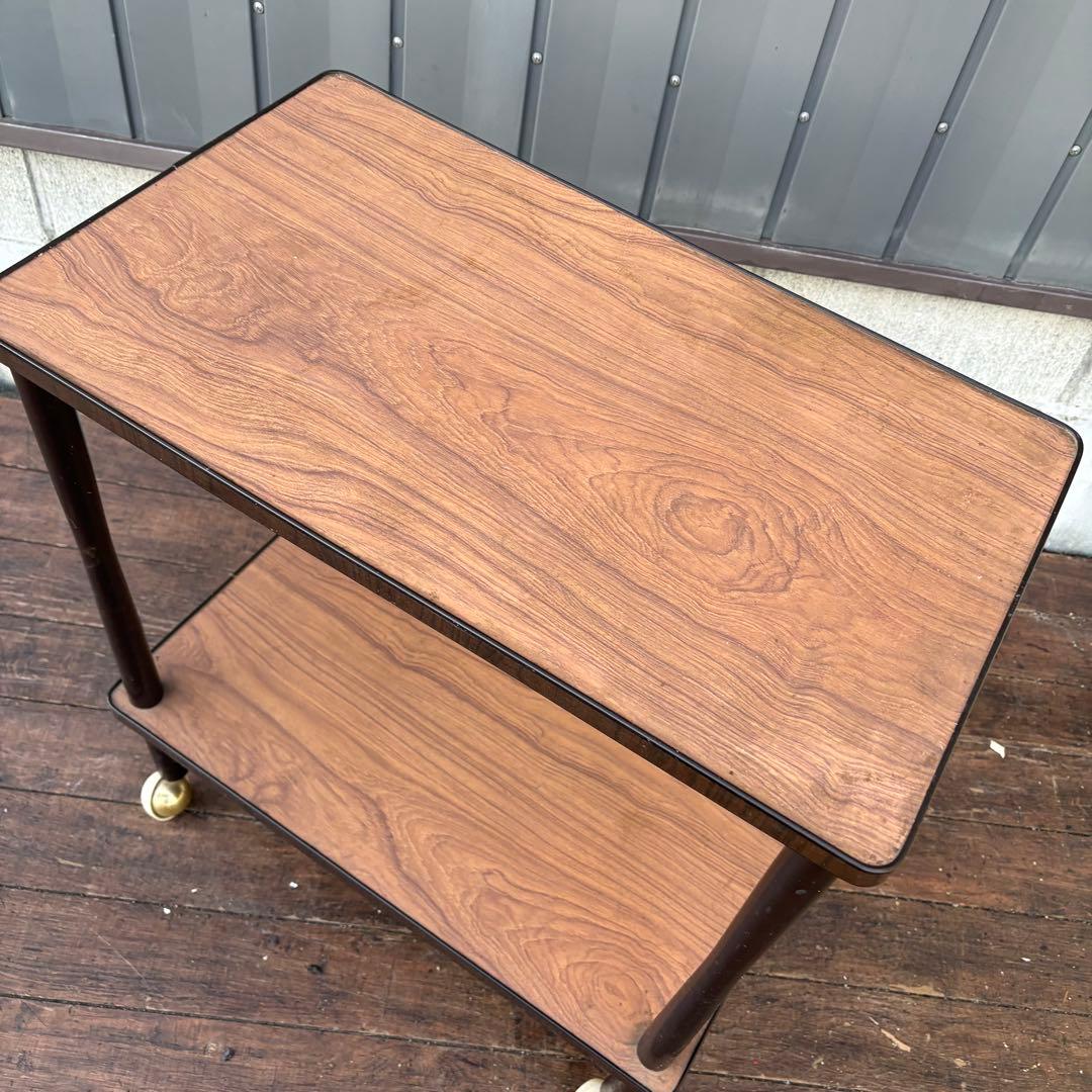 B4 昭和レトロ ミッドセンチュリー ワゴンテーブル キャスター付 サイドワゴン