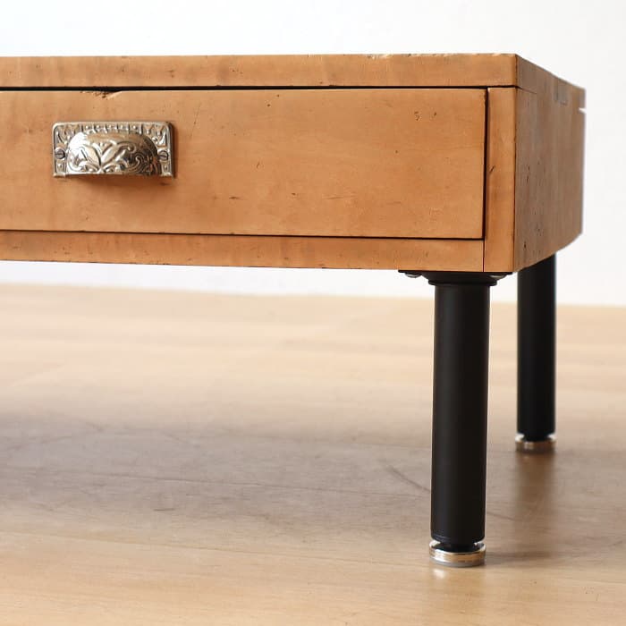 アンティーク トチ材 鉄脚 ローテーブル リノベーション 木製 無垢材