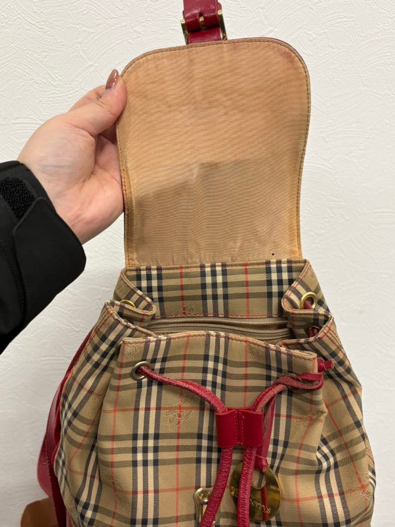 Burberrys　チェック　赤　リュック