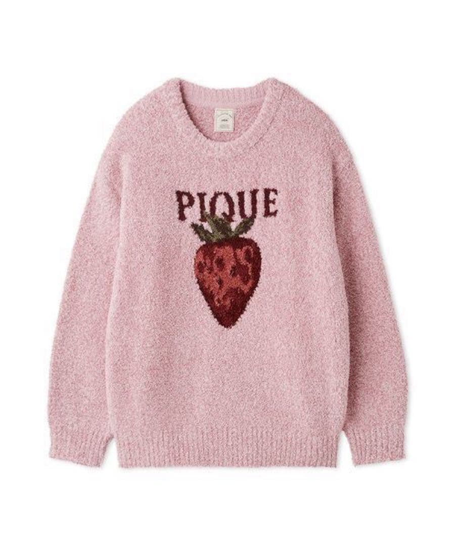 【新品】ジェラートピケ　メランジストロベリージャガードプルオーバー 本日掲載終了