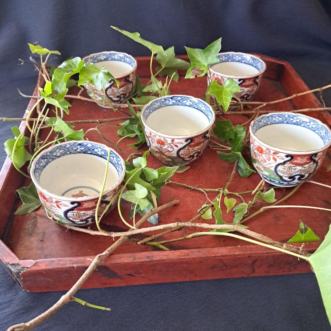 「スマートな向付(むこうずけ)その② 直径7.5cm」古伊万里 3客セット 骨董