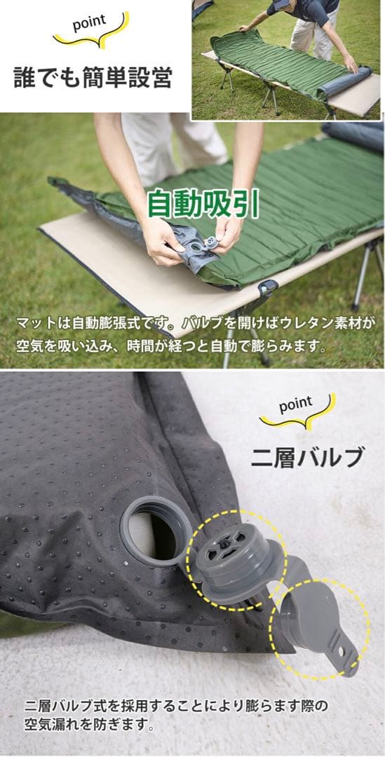 【美品】 2個セット camdoor インフレーターマット 8cm