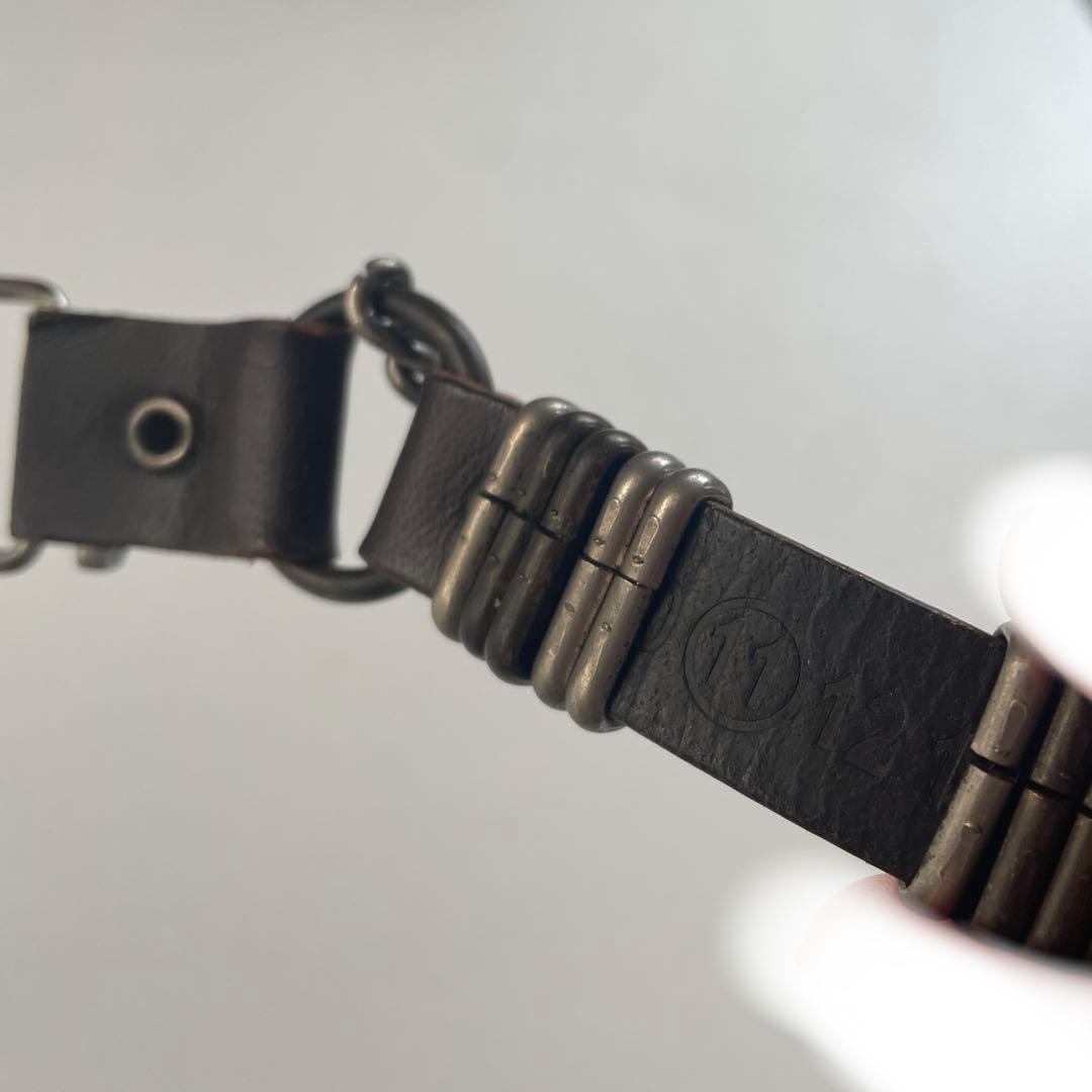 Maison Margiela 11 ブラウン レザーブレスレット チェーン