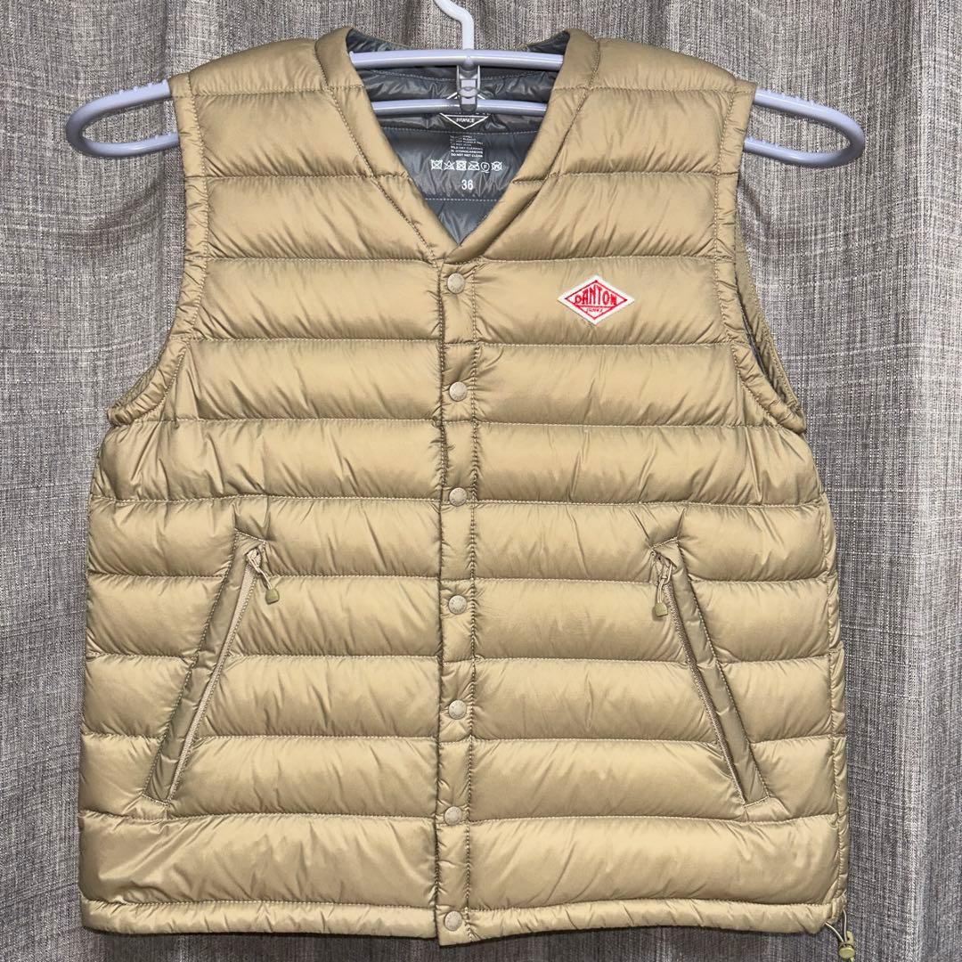 DANTON ベージュ インナーダウンベスト