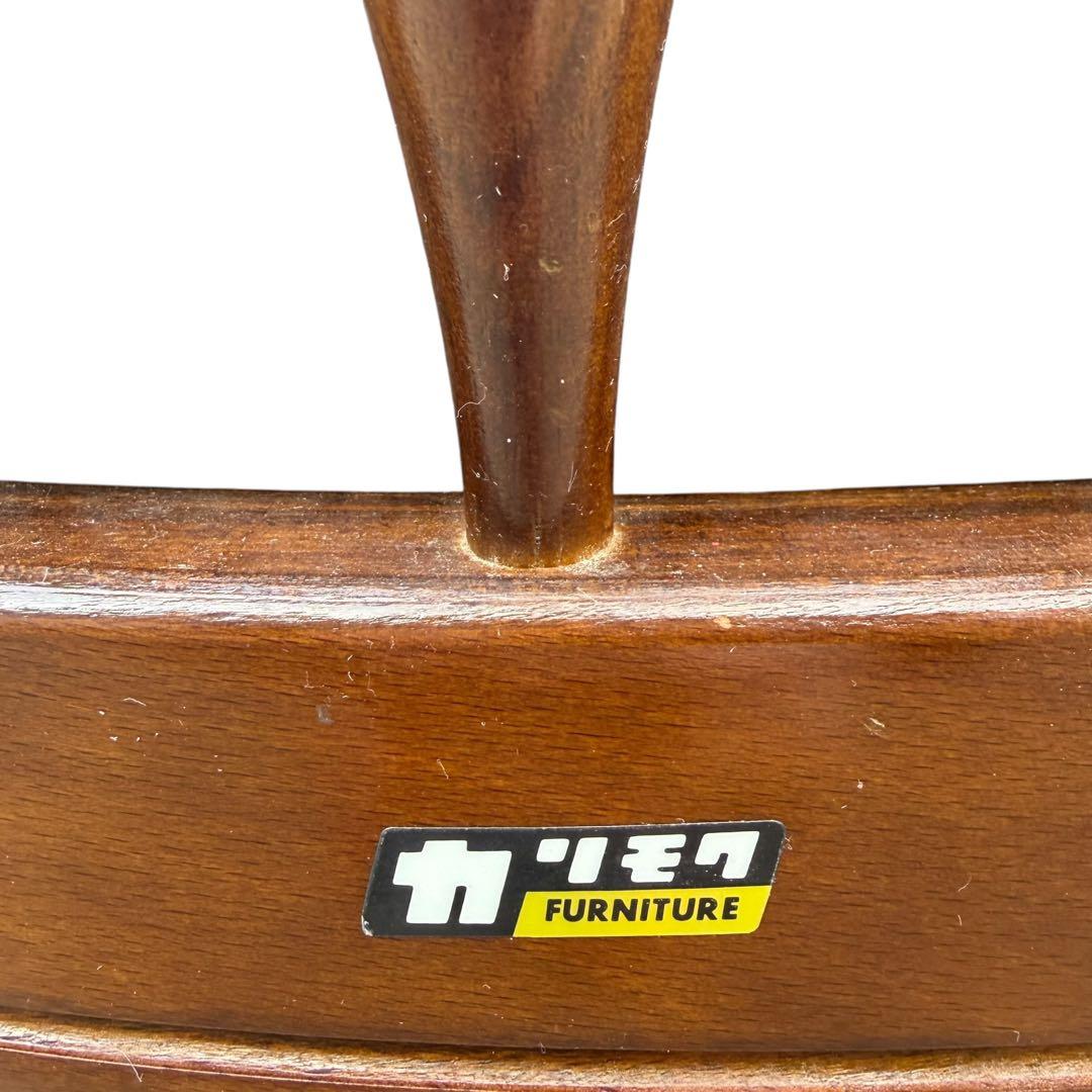 【希少】オールドカリモク コロニアル 合皮 ラタン アームチェア ②