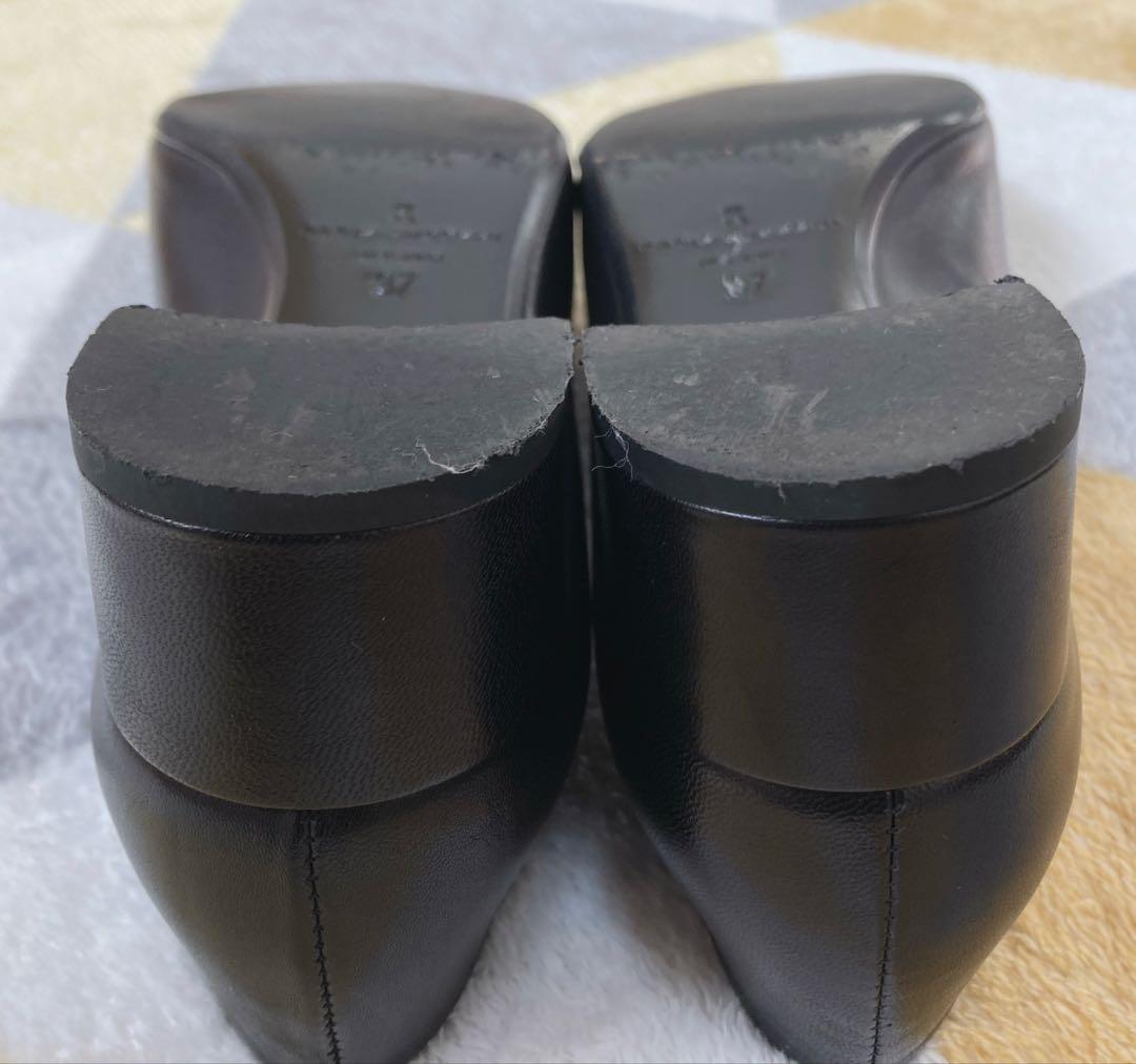 ファビオルスコーニ レザー ブラック チャンキーヒール 現行 24cm