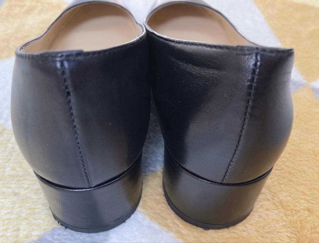 ファビオルスコーニ レザー ブラック チャンキーヒール 現行 24cm