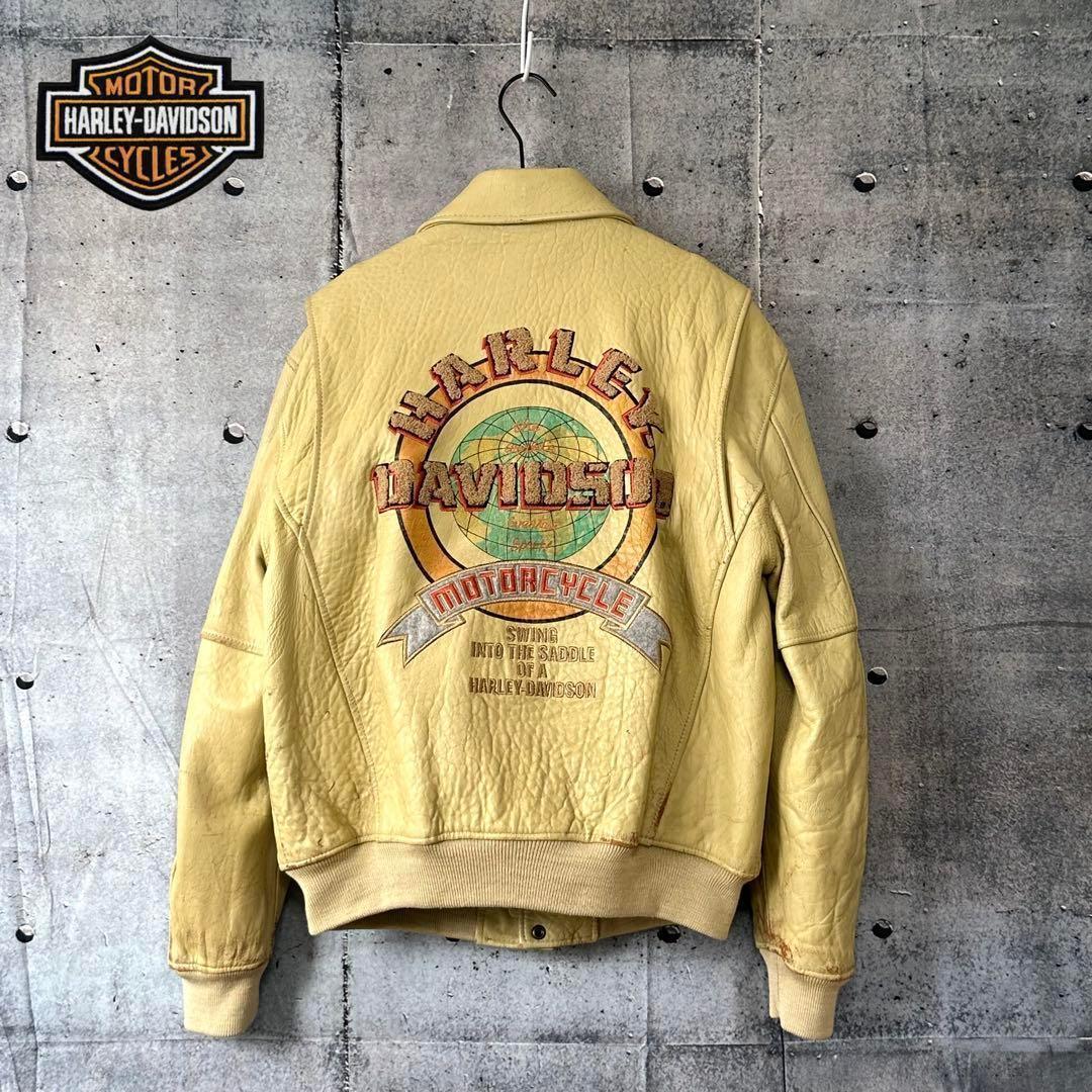 ⭐️90s⭐️ HARLEY DAVIDSON シングルライダースジャケット　羊