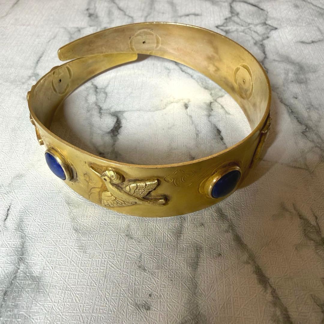 ヴィンテージ シルバーバングル 刻印「礼」ゴールドカラー　54g