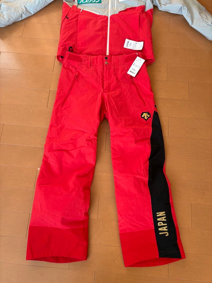 DESCENTE スキーウェア 赤/グレー