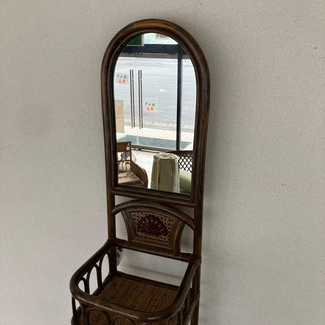 ラタン　籐　スリッパラック　シューズラック　未使用品