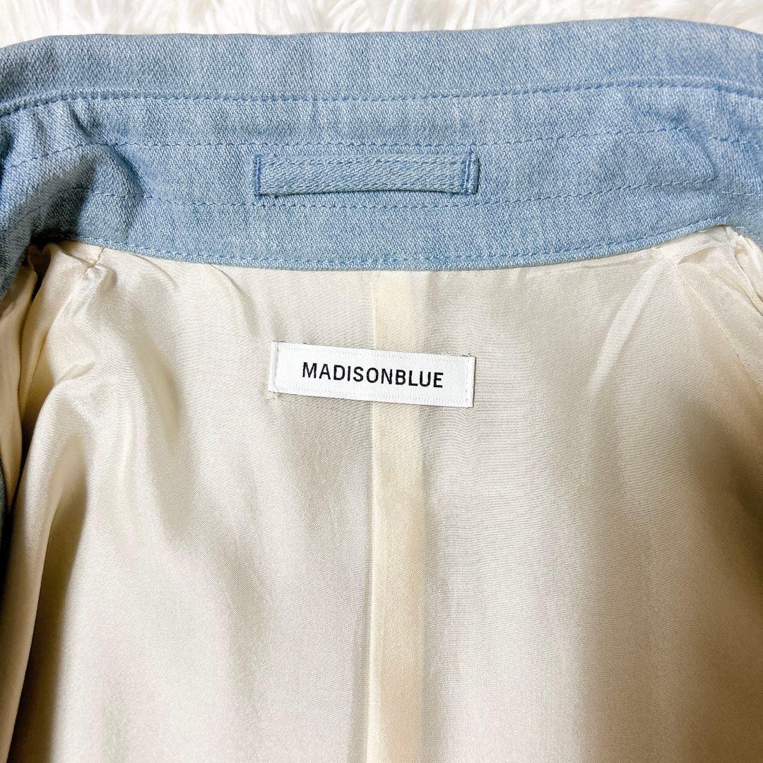 未使用タグ付 マディソンブルー バルカラーコート ブロークン デニム 裏地シルク