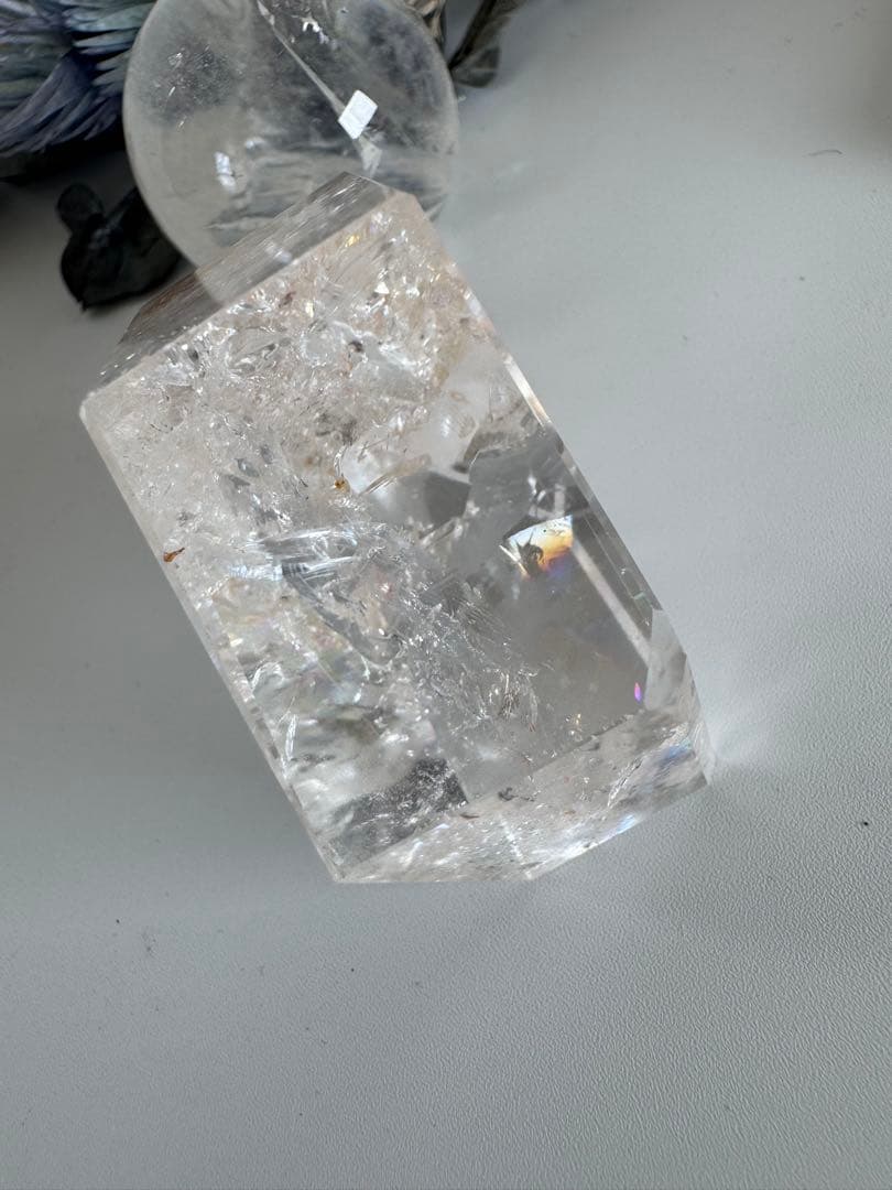 ピンクアゼツライト(流通名) フリーフォーム　ファイヤークォーツヘマタイト入り