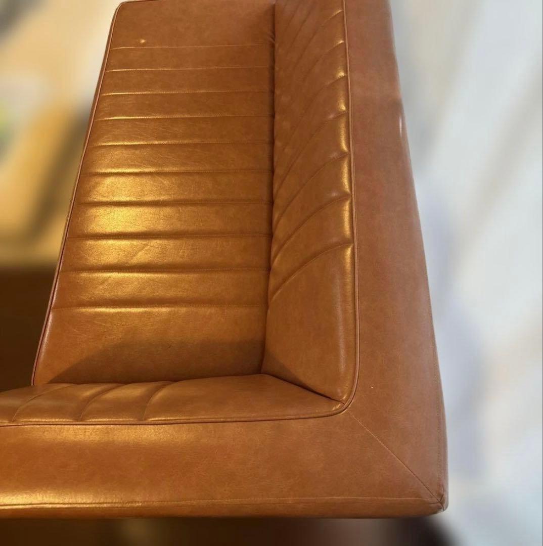 JAM-LDブラウン ストライプデザイン カウチソファ