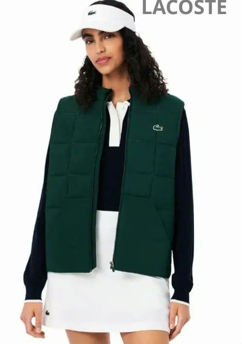 LACOSTE ロゴ入りキルティングベスト