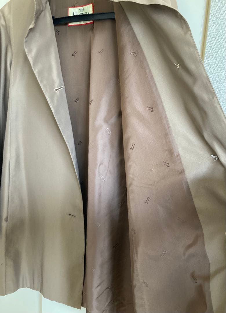 HERNO ヘルノ ライトコート シルク 100% グレージュ ベージュ