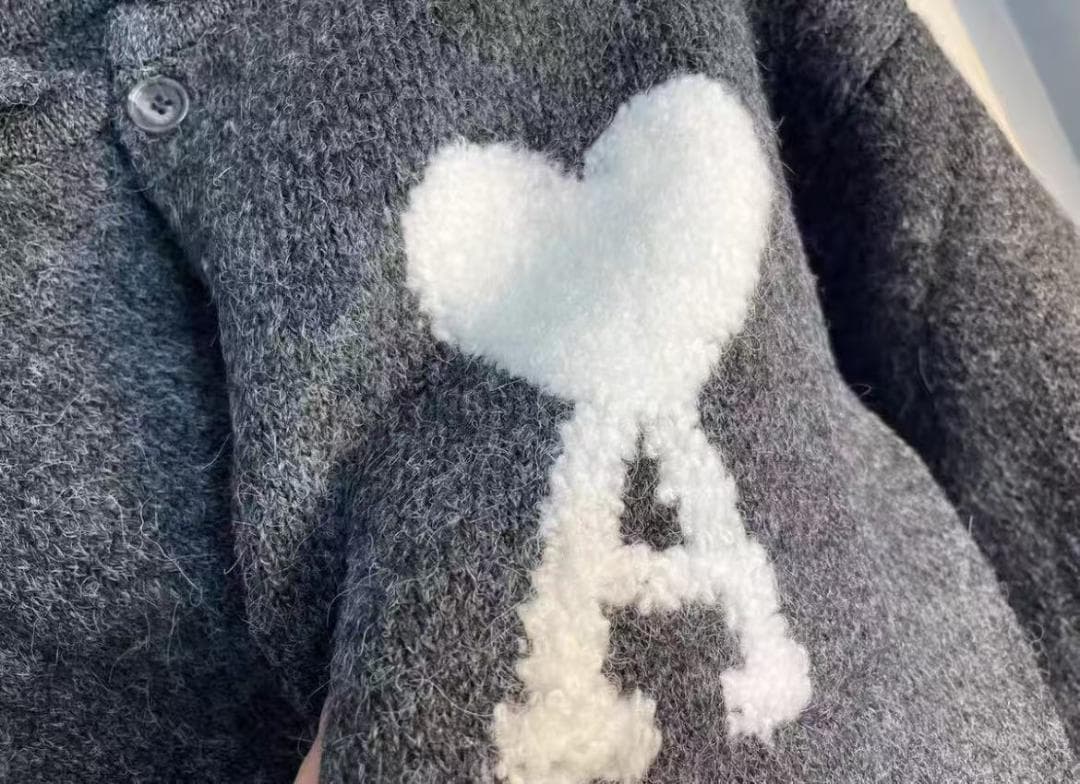 ami parisグレー ウールポロシャツ AMI PARIS