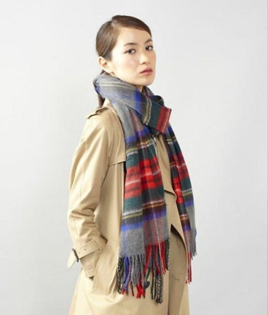 Johnstons　大判カシミヤストール　グレー　正規代理店タグ付き