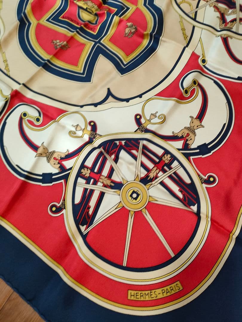 a45 HERMES　エルメス　スカーフ　シルク100