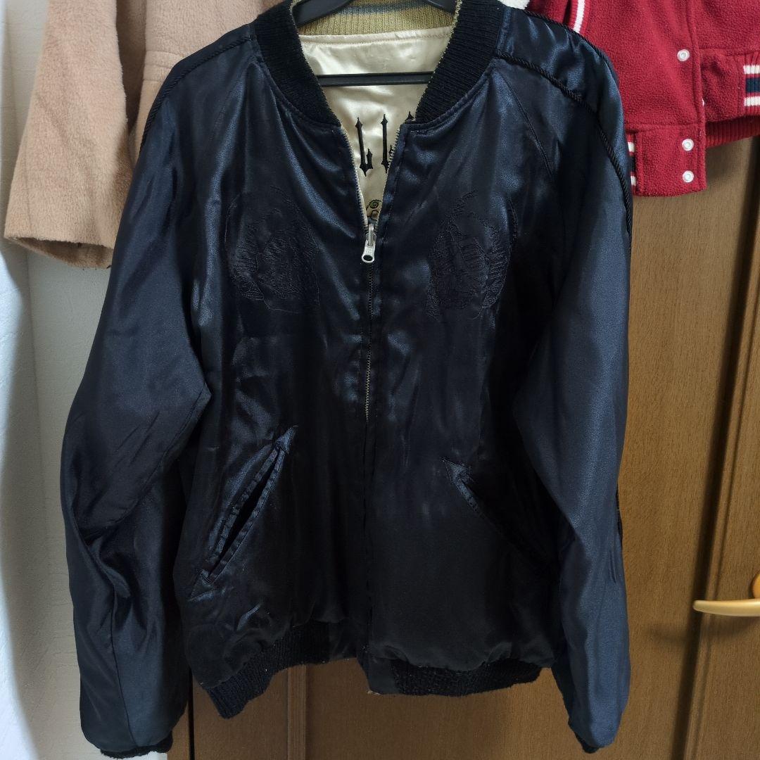 G1950×fragment ブラックリバーシブル スカジャン 刺繍デザイン　M