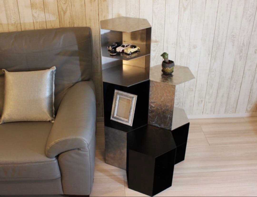 サイドデーブル　三代目板金屋　honeycomb