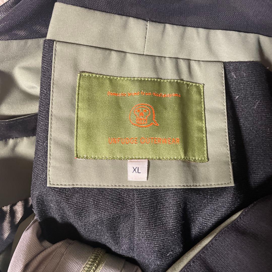 unfudge　PEEP BIB PANTS ビブパン　XL オリーブグリーン