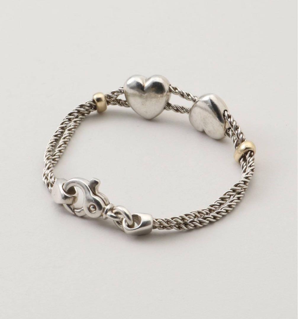 【極美品】オールドティファニー ハート コンビ ブレスレット シルバー ゴールド