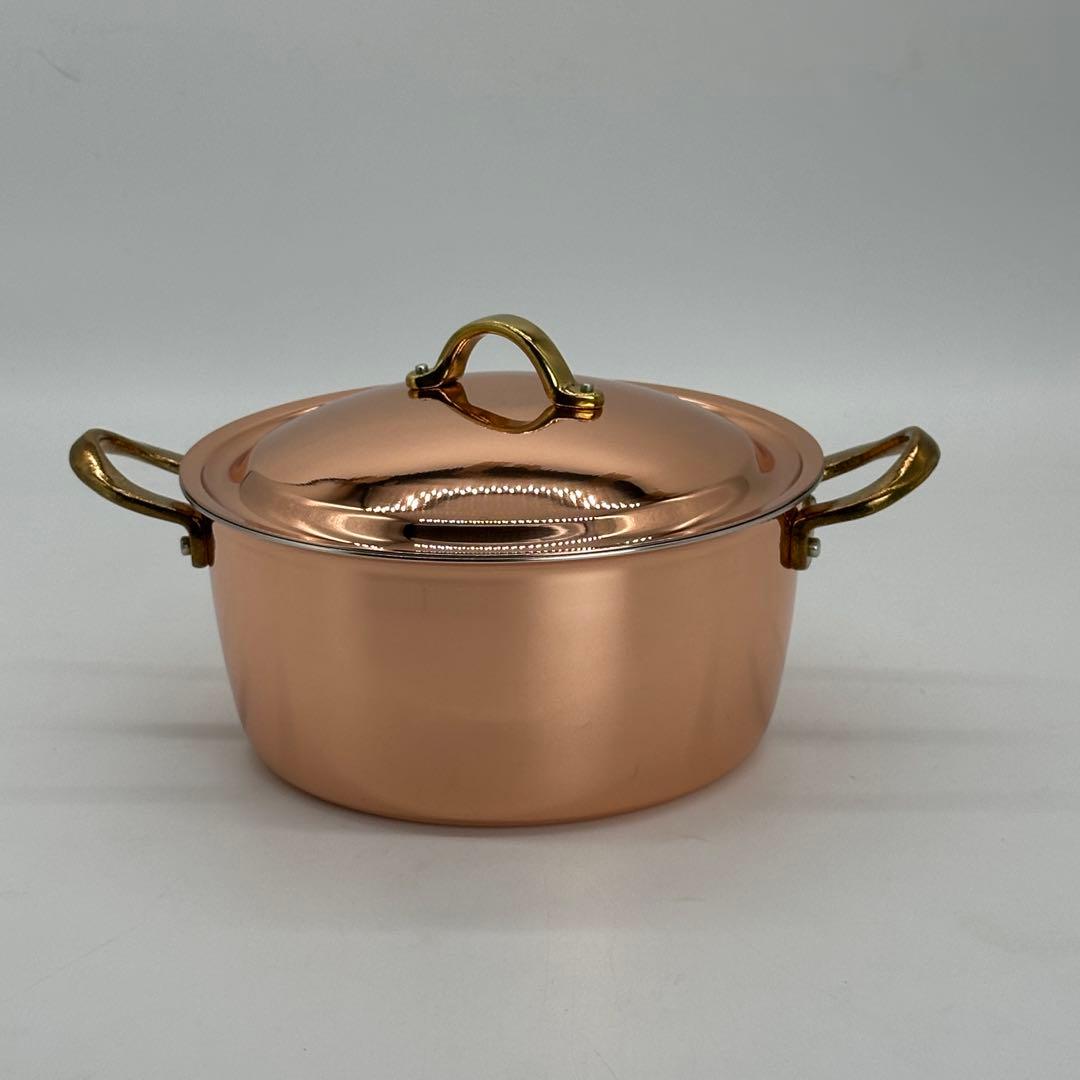 新品未使用 両手鍋 銅 18cm プレイクッキング ソースポット PL-1706