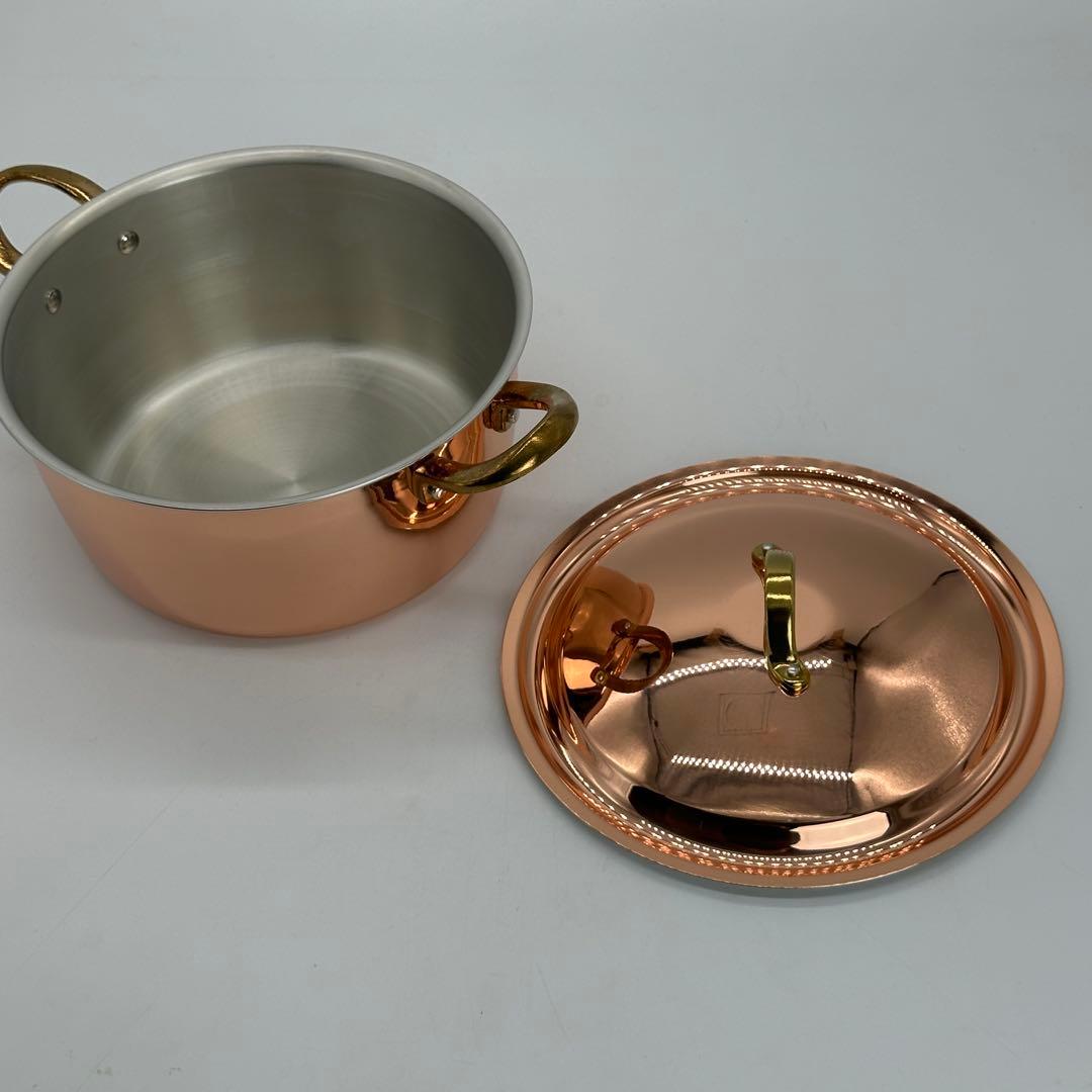 新品未使用 両手鍋 銅 18cm プレイクッキング ソースポット PL-1706