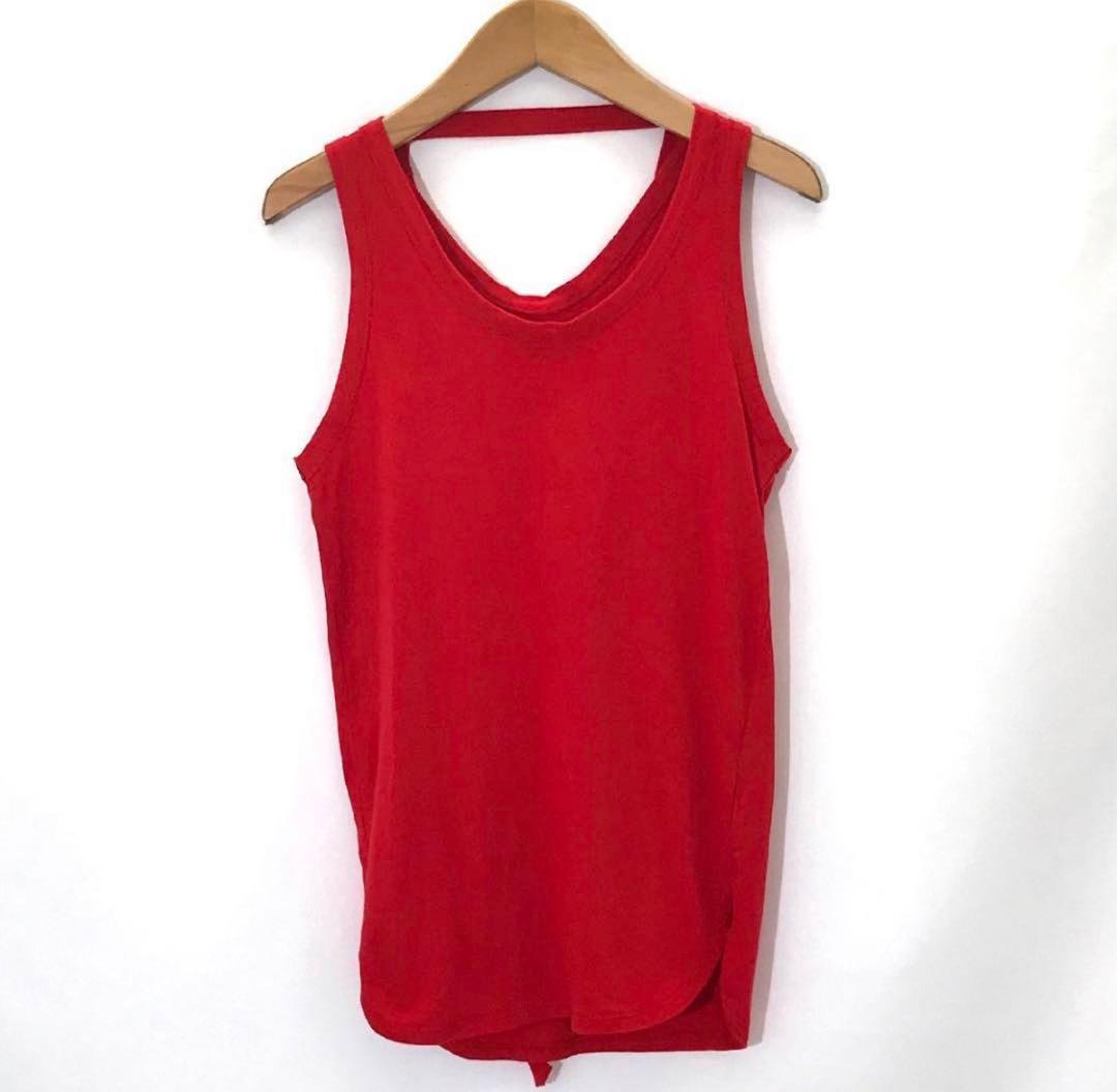 フミカ ウチダ DOUBLE NECK NO-SLEEVE TANK TOP