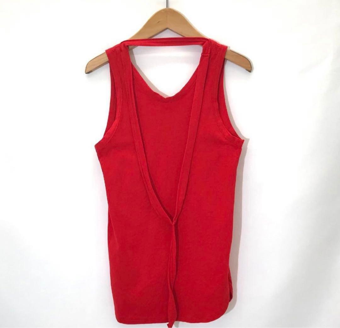フミカ ウチダ DOUBLE NECK NO-SLEEVE TANK TOP