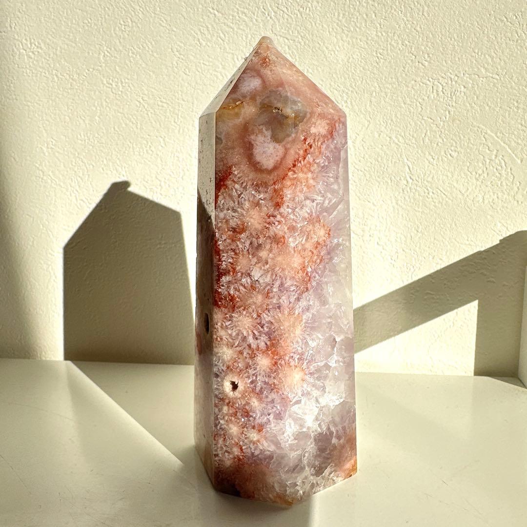 ピンクアメジスト　結晶共生ポイント　タワー　天然石