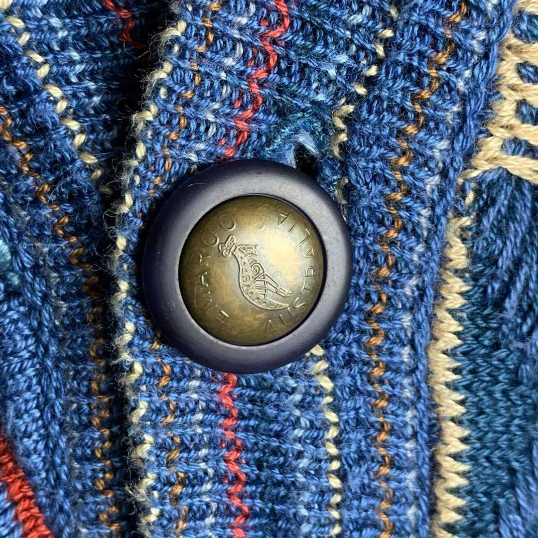 ニットカーディガン　３Ｄ　立体デザイン　オーストラリア製　COOGI風　古着